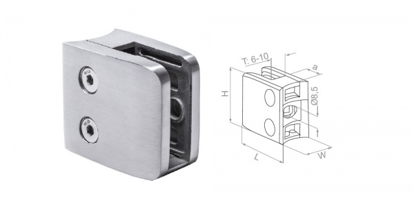 Glass clamp with support