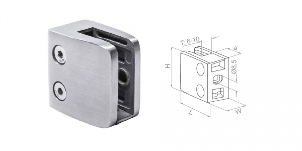 Glass clamp with support