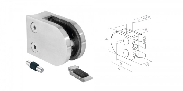 Glass clamp with support