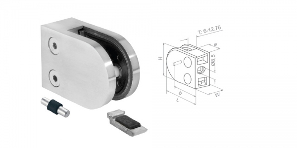 Glass clamp with support